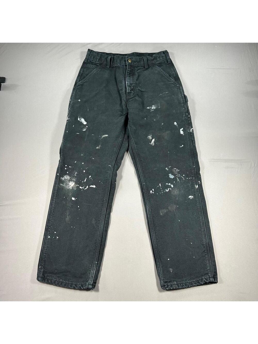 Carhartt Carpenter Pants Vintage Mens 30x29 Insulated Blanket Lining B111 BLK